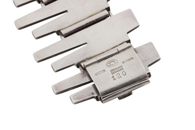 Lot 74 - Bente Bonne (DANISH 1929-1996) for Georg Jensen Ι A silver and enamel bracelet, circa 1960