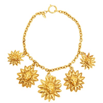 Lot 159 - Chanel Sunburst Lion Head CC Necklace