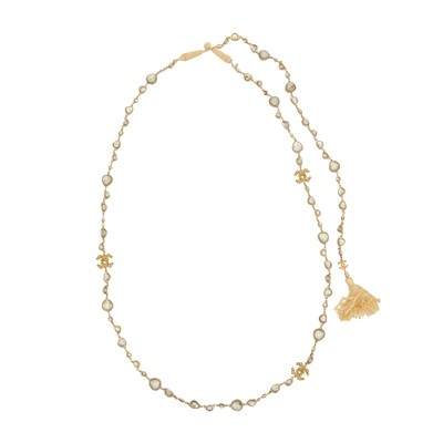 Lot 59 - Chanel Grey CC Sautoir Lariat Necklace