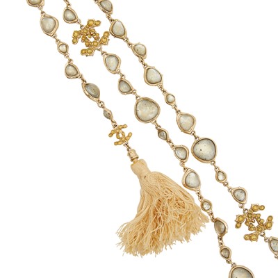 Lot 59 - Chanel Grey CC Sautoir Lariat Necklace