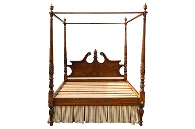 Lot 36 - A George II style mahogany four poster bed, late 20th century