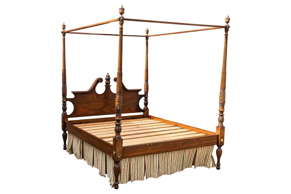 Lot 36 - A George II style mahogany four poster bed, late 20th century