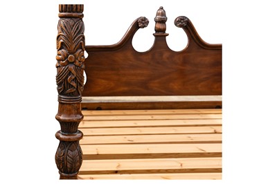 Lot 36 - A George II style mahogany four poster bed, late 20th century