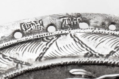 Lot 220 - A pair of early 20th century Straits Chinese silver pillow ends, Malaysia or Singapore circa 1910
