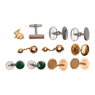 Lot 412 - Four pairs of cufflinks and other jewellery