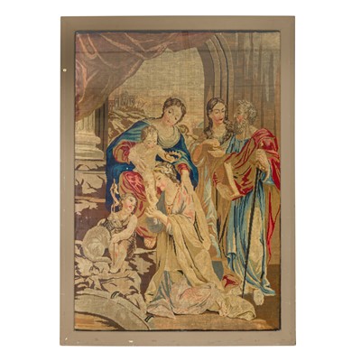 Lot 418 - A framed Biblical tapestry panel