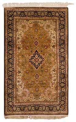Lot 35 - A very fine silk Qum rug, central Persia, approx: 173cm. x 109cm