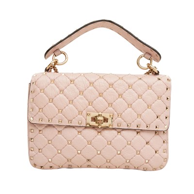 Lot 8 - Valentino Pink Spike Rockstud Shoulder Bag
