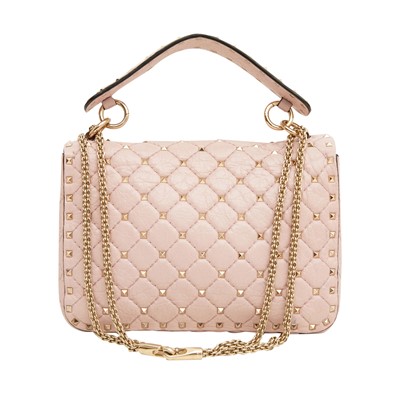 Lot 8 - Valentino Pink Spike Rockstud Shoulder Bag