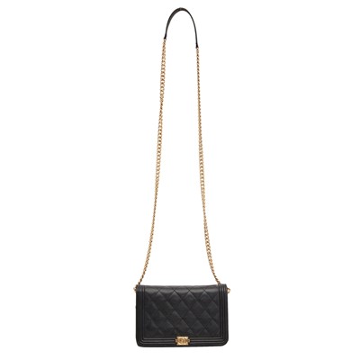 Lot 187 - Chanel Black Boy Wallet On Chain