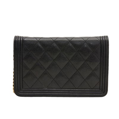 Lot 187 - Chanel Black Boy Wallet On Chain