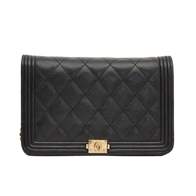 Lot 187 - Chanel Black Boy Wallet On Chain