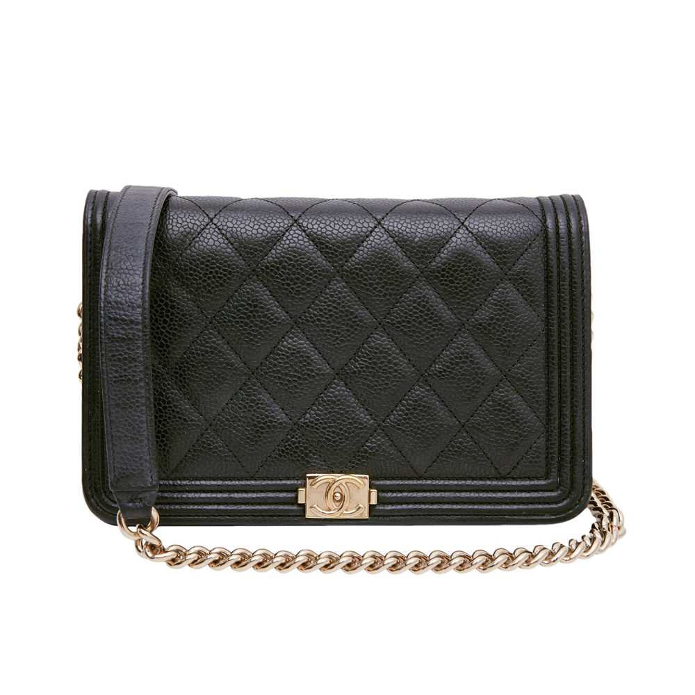 Lot 187 - Chanel Black Boy Wallet On Chain