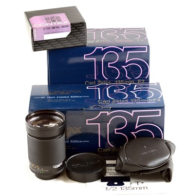 Lot 237 - FAST Carl Zeiss 135mm f2 Planar T* Prime Lens, 60 Years Limited Edition.