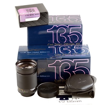 Lot 351 - FAST Carl Zeiss 135mm f2 Planar T* Prime Lens, 60 Years Limited Edition.