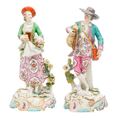 Lot 4 - A pair of French Samson figures in the 18th century Chelsea style