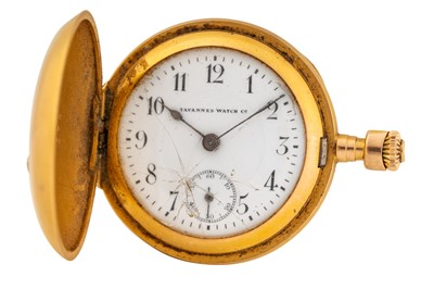 Lot 474 - Tavannes Watch Co - 18k gold and Diamond-Set Full Hunter Fob Watch