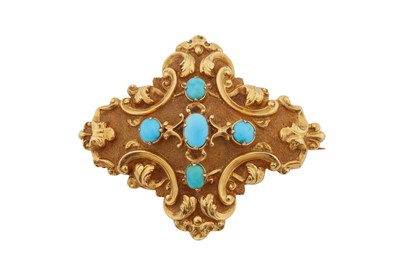 Lot 8 - A Victorian turquoise brooch