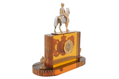 Lot 66 - An Elizabeth II sterling silver gilt mounted glass commemorative clock, London 2009 by Theo Fabergé