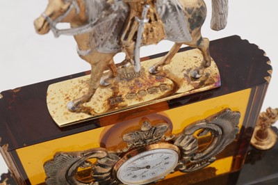 Lot 66 - An Elizabeth II sterling silver gilt mounted glass commemorative clock, London 2009 by Theo Fabergé