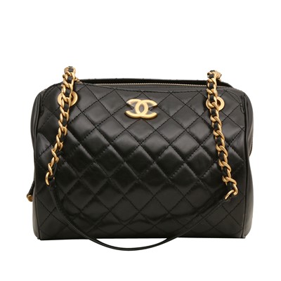 Lot 184 - Chanel Black CC Shoulder Bowling Bag