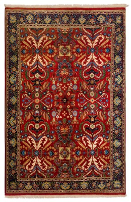 Lot 26 - An unusual Indo-Tabriz small carpet, approx: 290cm. x 195cm