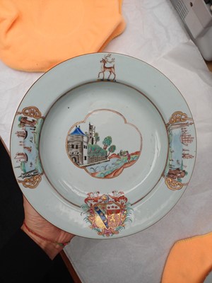 Lot 70 - Four fine and rare Chinese export armorial soup bowls, Qing Dynasty, Qianlong Period, circa 1745