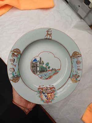 Lot 70 - Four fine and rare Chinese export armorial soup bowls, Qing Dynasty, Qianlong Period, circa 1745