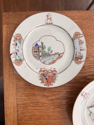Lot 70 - Four fine and rare Chinese export armorial soup bowls, Qing Dynasty, Qianlong Period, circa 1745