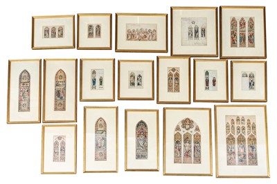 Lot 194 - A collection of seventeen original designs for stained glass windows, late 19th century
