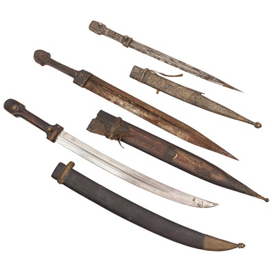 Lot 186 - Three Russian Khanjali (Kindjal) daggers