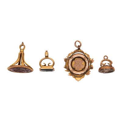 Lot 26 - Three fob seals and a pendant