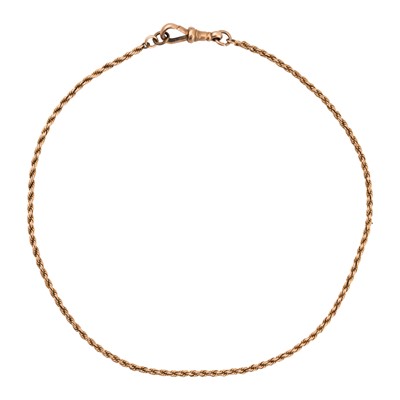 Lot 162 - A rope twist fob chain