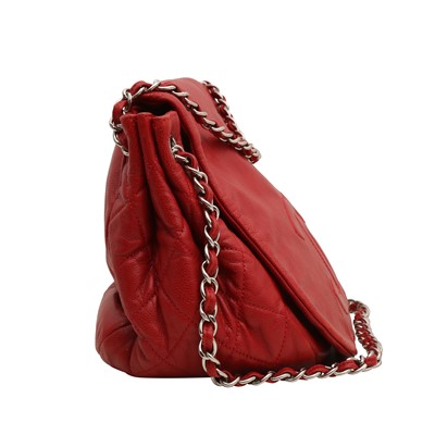Lot 35 - Chanel Red CC Shoulder Flap Bag