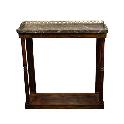 Lot 305 - A Regency rosewood and brass inlaid pier table