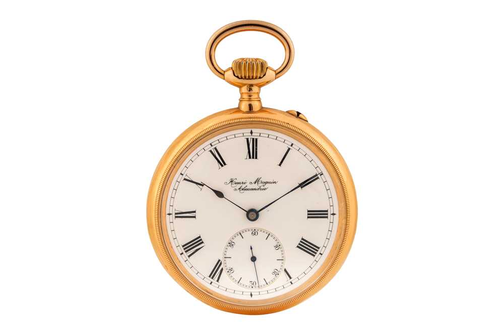 Lot 482 - Henri Magnin - 18k Gold Open-Faced Pocket Watch