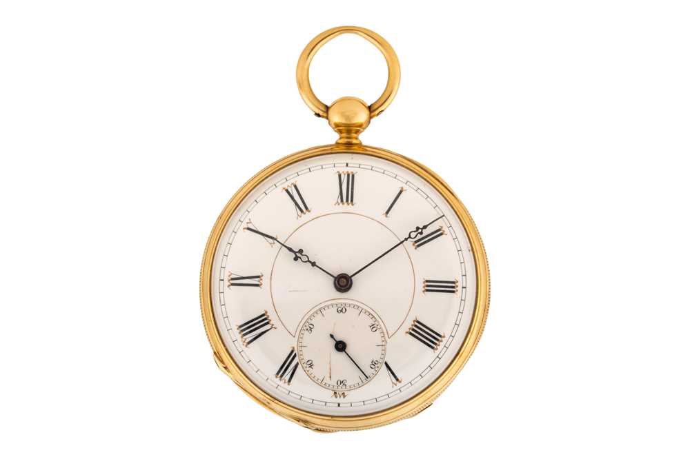Lot 479 - Dumont Guinand - 18k Gold Open-Faced Pocket Watch