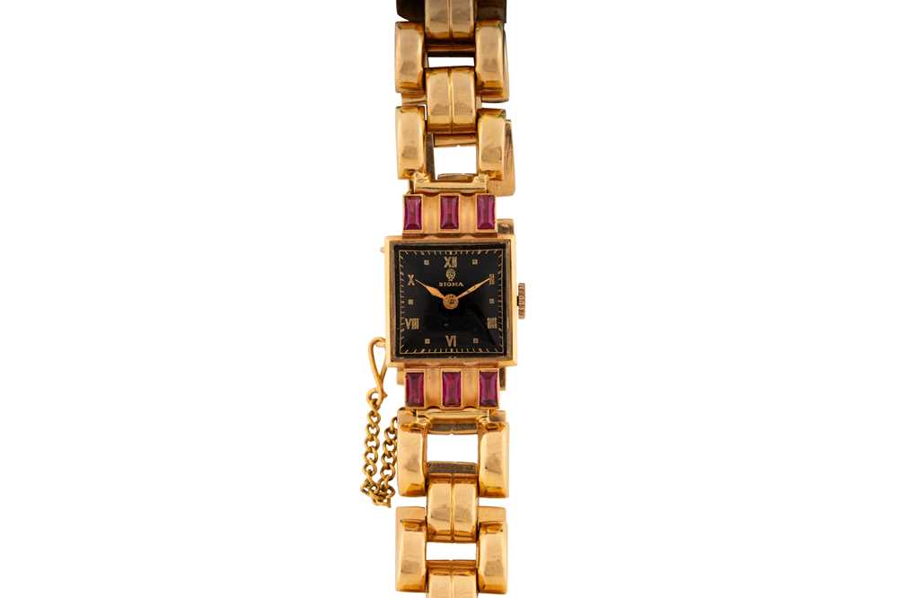 Lot 448 - Lady's Sigma 18k Gold Cocktail Bracelet Watch