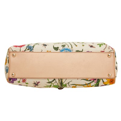 Lot 11 - Gucci Pink Flora Bardot Hobo Bag