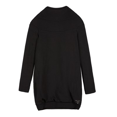 Lot 655 - Prada Black Logo Sweatshirt Dress - Size L