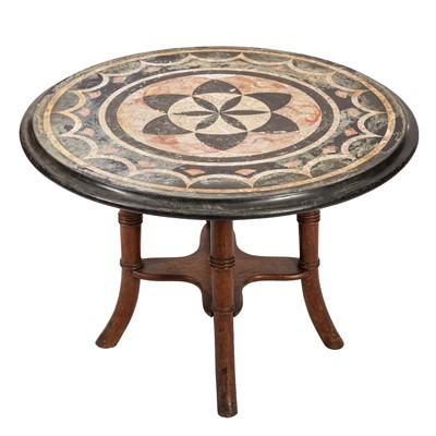 Lot 364 - An Italian inlaid marble topped occasional table