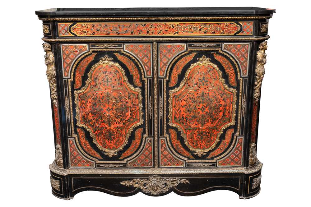 Lot 48 - A Napoleon III period gilt brass and ormolu mounted Boulle work side cabinet, circa 1870