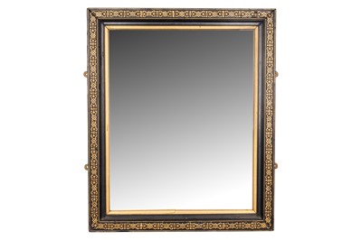 Lot 515 - A French parcel gilt and ebonised mirror