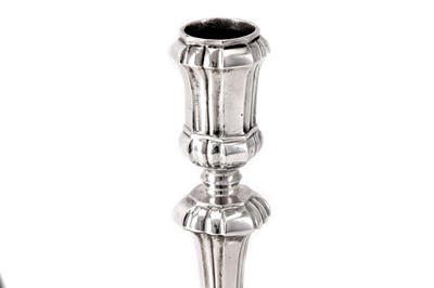 Lot 292 - A mid-18th century German silver candlestick, town marked obscured circa 1750