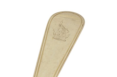 Lot 340 - Naval interest – A pair of George III sterling silver gilt ice cream spades or servers, London 1790 by George Smith and William Fearn