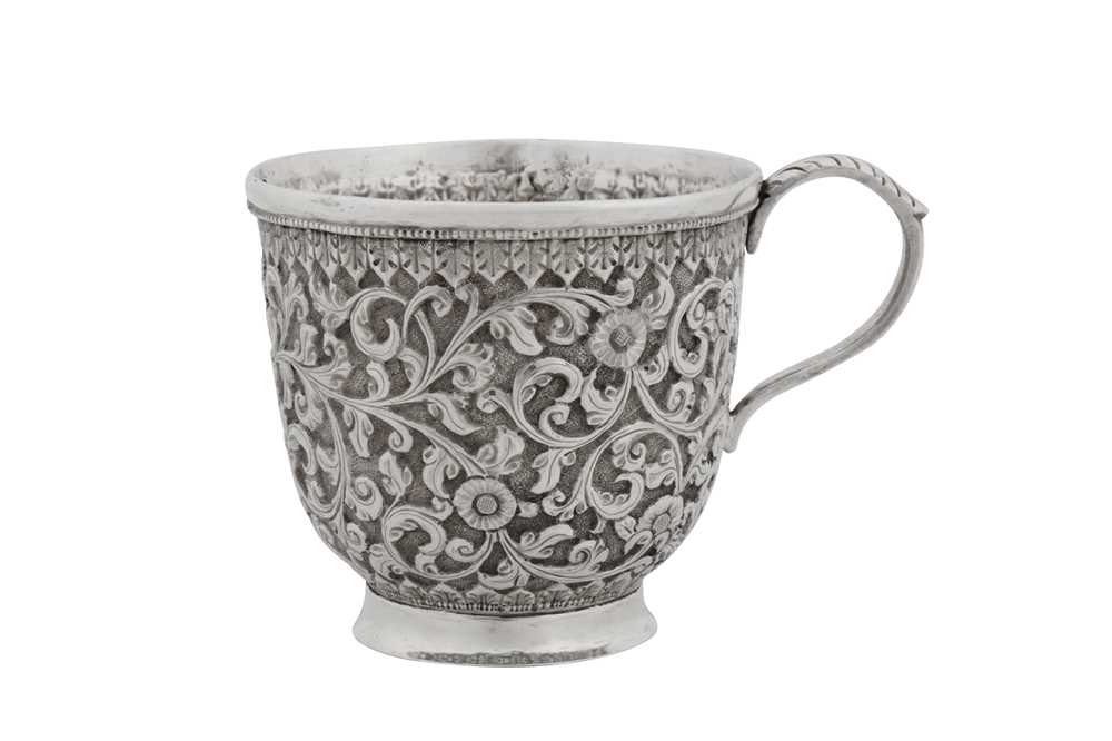 Lot 143 - A late 19th century Anglo – Indian silver cup, Cutch with import marks for London 1890 by Louis Hatschek and Co (reg. 26th May 1891)