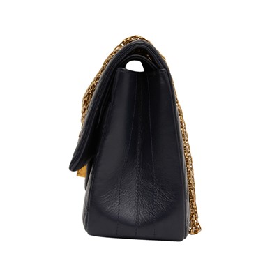 Lot 95 - Chanel Navy 2.55 Reissue 226 Double Flap Bag