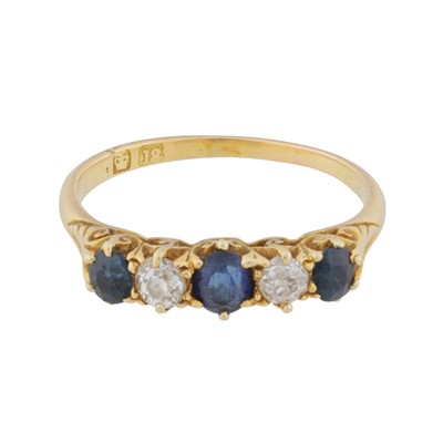 Lot 72 - A sapphire and diamond five stone ring