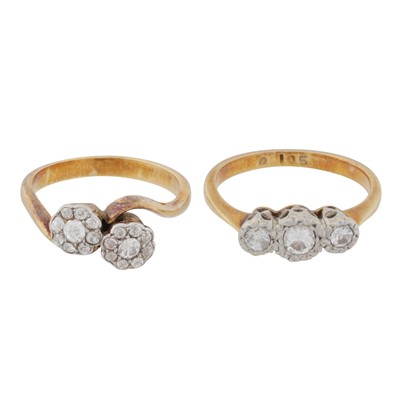 Lot 184 - Two diamond rings