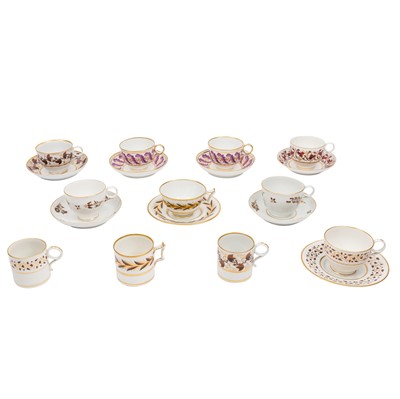 Lot 60 - Worcester porcelain, cups and saucers 1792-1840